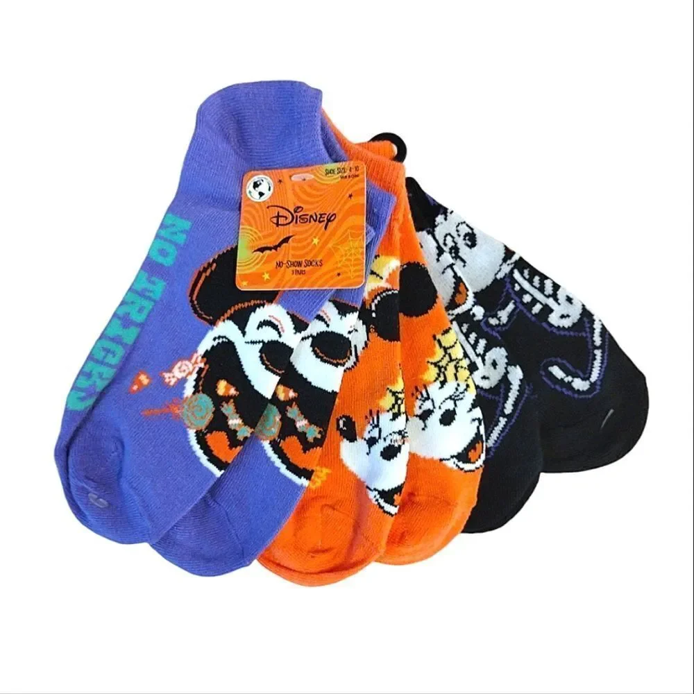 Disney‎ Mickey Minnie Mouse Halloween Themed No Show Socks NWT